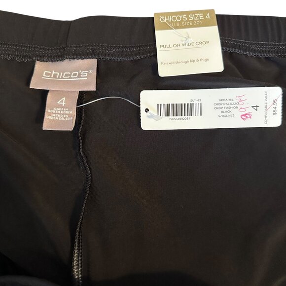 Chico’s Black Wide Leg Crop Dress Pants - Picture 3 of 4